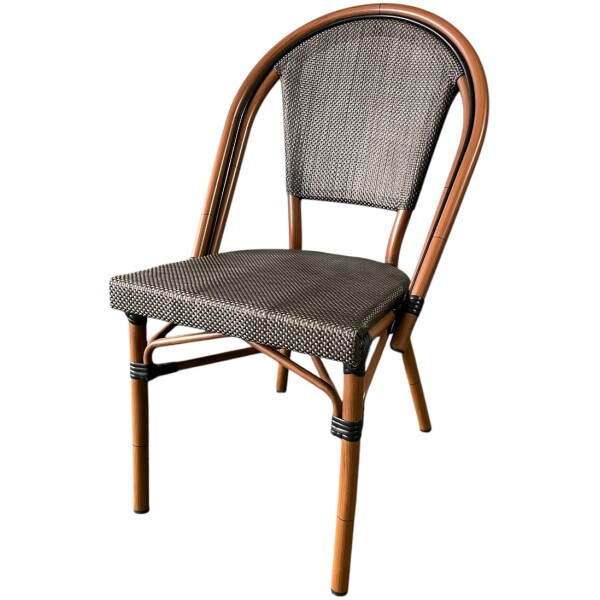 Silla Rattan French Eco Mesh SB nogal Ratan Estilo Bistro Frances Metal Francesa - Imagen 4