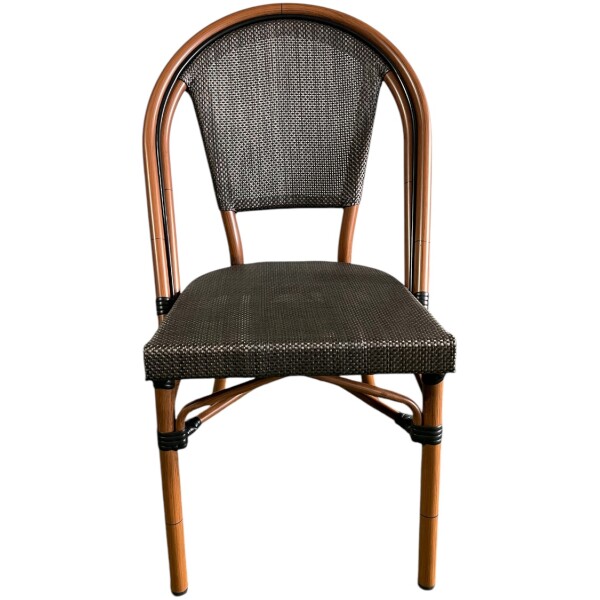 Silla Rattan French Eco Mesh SB nogal Ratan Estilo Bistro Frances Metal Francesa - Imagen 7