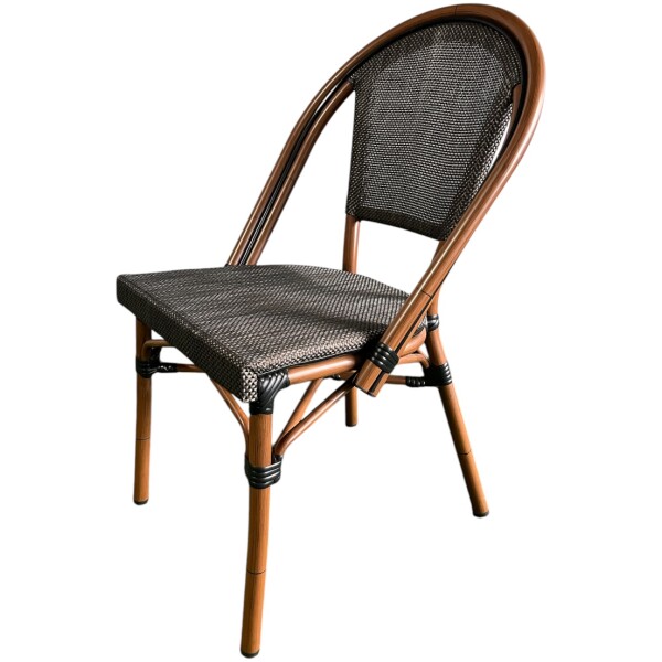 Silla Rattan French Eco Mesh SB nogal Ratan Estilo Bistro Frances Metal Francesa - Imagen 6