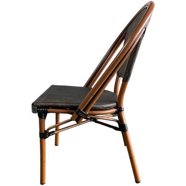 Silla Rattan French Eco Mesh SB nogal Ratan Estilo Bistro Frances Metal Francesa - Imagen 5
