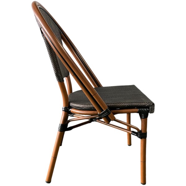 Silla Rattan French Eco Mesh SB nogal Ratan Estilo Bistro Frances Metal Francesa - Imagen 8