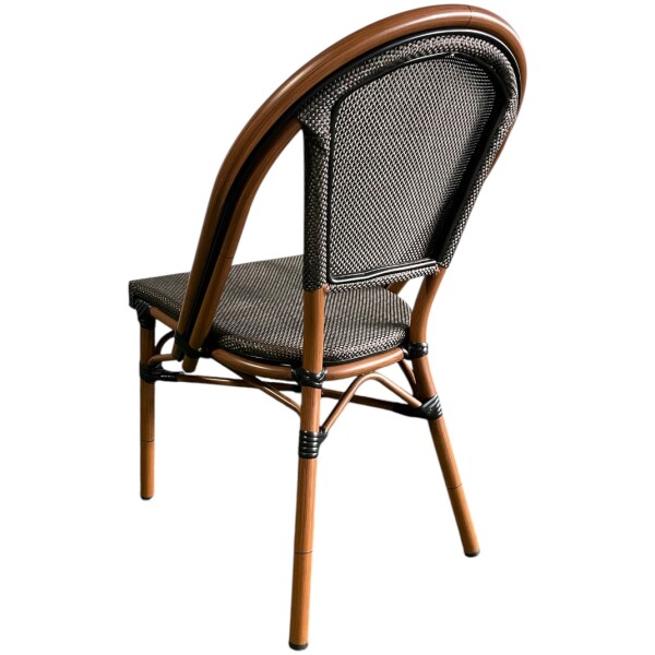 Silla Rattan French Eco Mesh SB nogal Ratan Estilo Bistro Frances Metal Francesa - Imagen 9