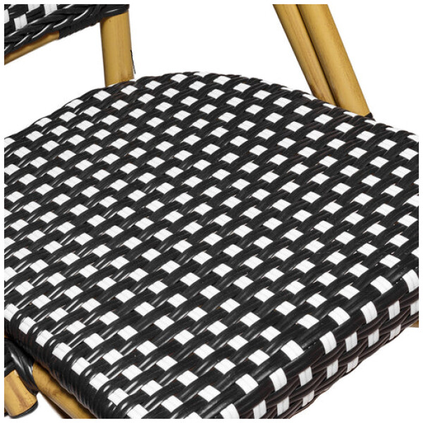 Silla Rattan French Paris Ratan Estilo Bistro Frances Metal Francesa Negro con blanco - Imagen 5