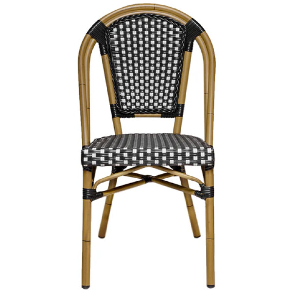 Silla Rattan French Paris Ratan Estilo Bistro Frances Metal Francesa Negro con blanco - Imagen 3