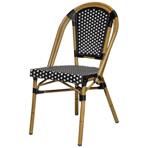 Silla Rattan French Paris Ratan Estilo Bistro Frances Metal Francesa Negro con blanco - Imagen 2