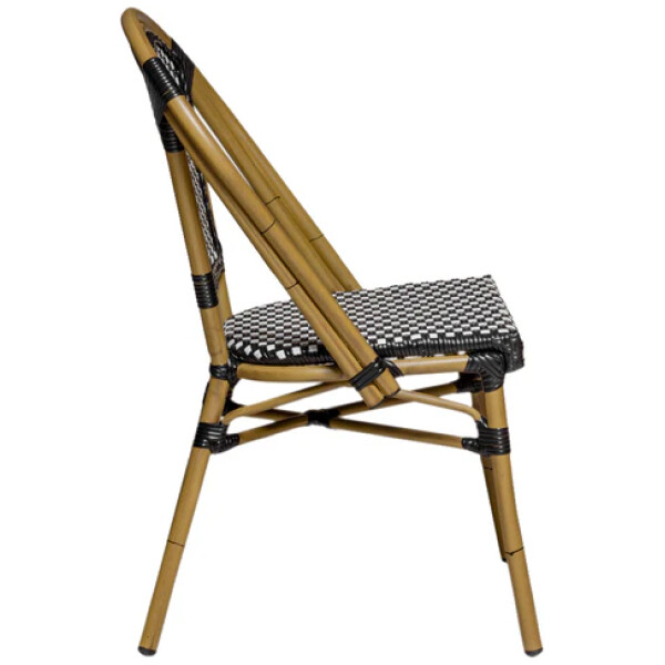 Silla Rattan French Paris Ratan Estilo Bistro Frances Metal Francesa Negro con blanco - Imagen 4