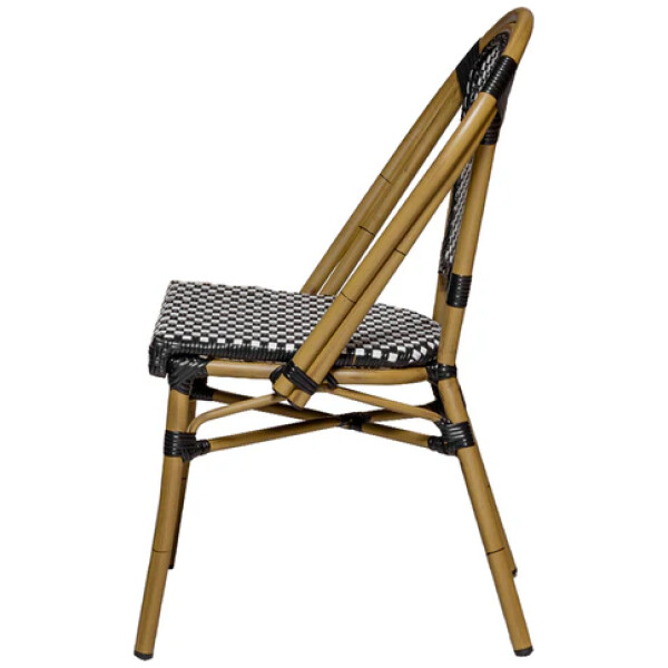 Silla Rattan French Paris Ratan Estilo Bistro Frances Metal Francesa Negro con blanco - Imagen 6