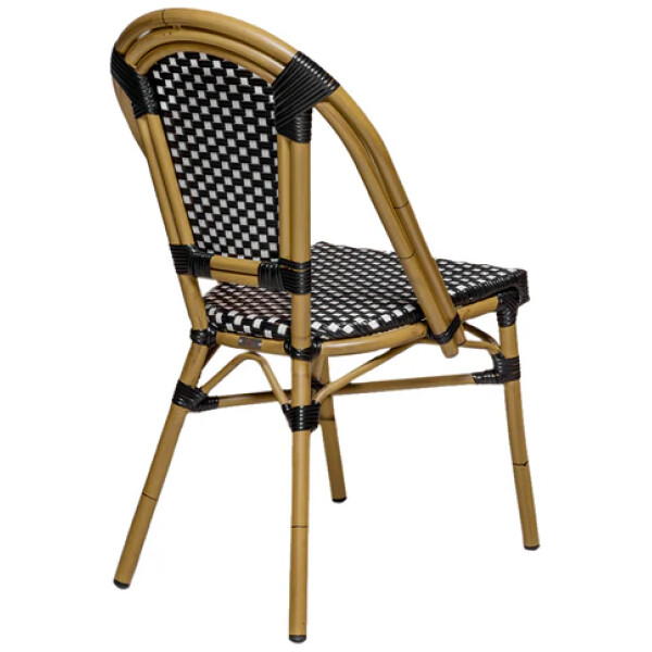 Silla Rattan French Paris Ratan Estilo Bistro Frances Metal Francesa Negro con blanco - Imagen 8