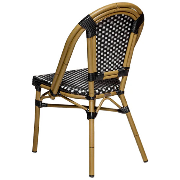 Silla Rattan French Paris Ratan Estilo Bistro Frances Metal Francesa Negro con blanco - Imagen 9
