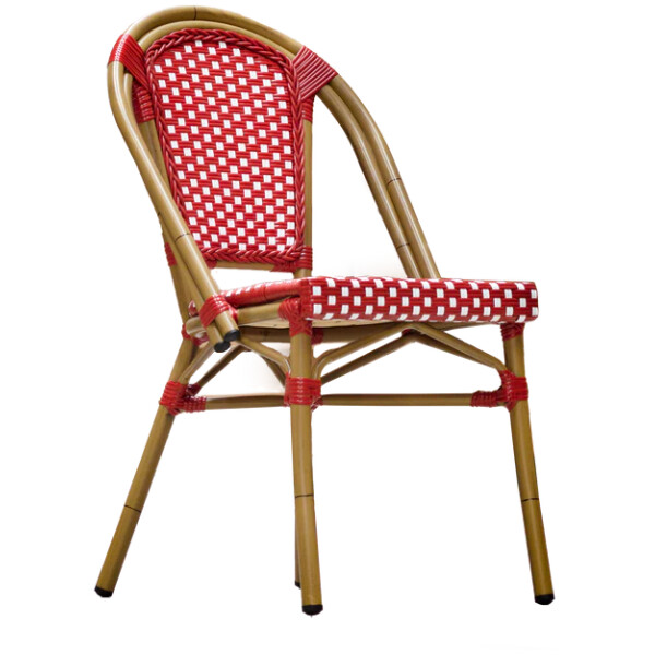 Silla Rattan French Paris Ratan Estilo Bistro Frances Metal Francesa Rojo con blanco