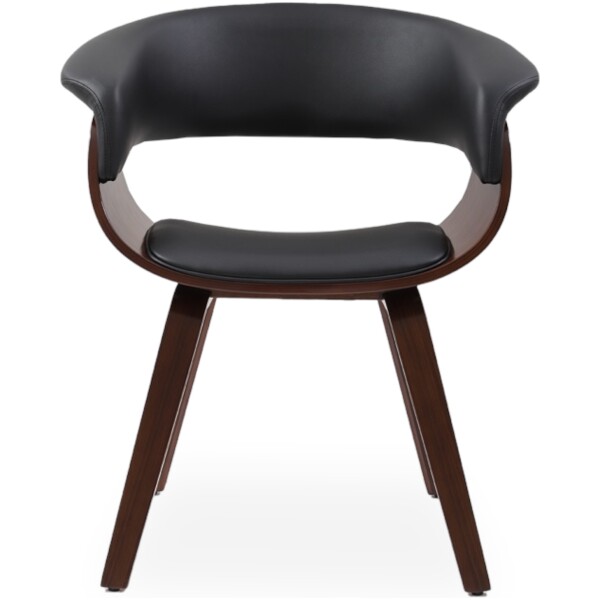 Silla Mn1-B chapa madera nogal y Piel Pu diseño Nordico - Imagen 3