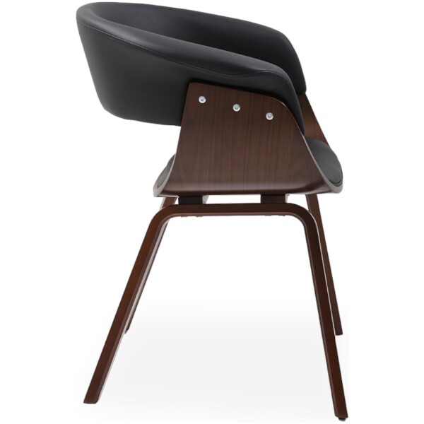 Silla Mn1-B chapa madera nogal y Piel Pu diseño Nordico - Imagen 4
