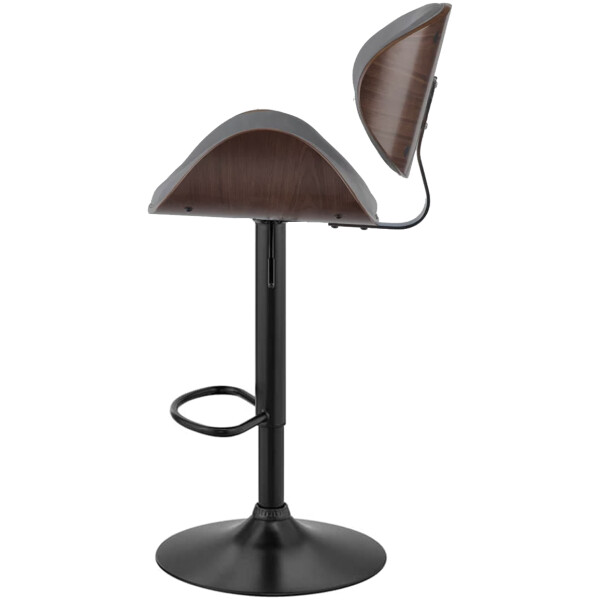 Banco Vegas VG1 Madera Nogal Piel Pu Gris Base Negra - Imagen 3