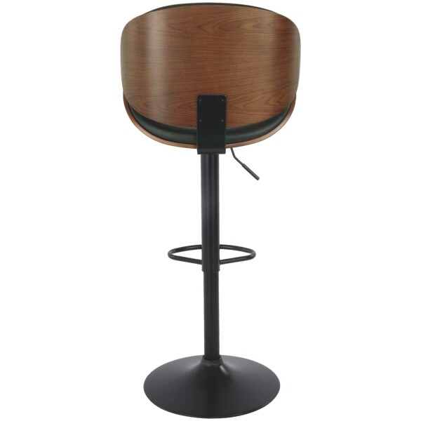 Banco Vegas VG1 Madera Nogal Piel Pu Gris Base Negra - Imagen 6