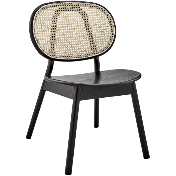 Silla Savage Bejuco Natural Madera haya Negra rattan - Imagen 2