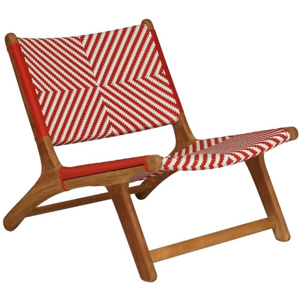 Sillón Ratan Chi-7 Rattan Sintetico Sillon Teca silla rojo