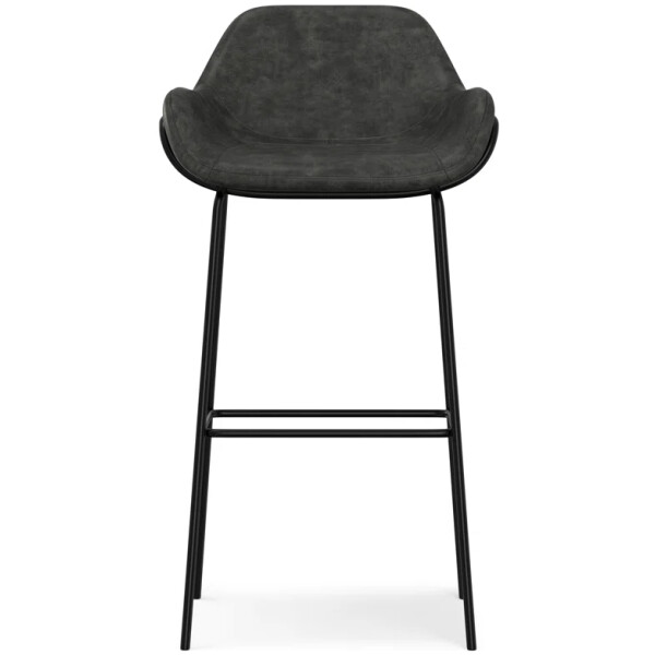 Banco Indy Cocina Moderno Piel Pu Cafe o Gris Patas Metalicas Negras Alto 66cm - Imagen 12