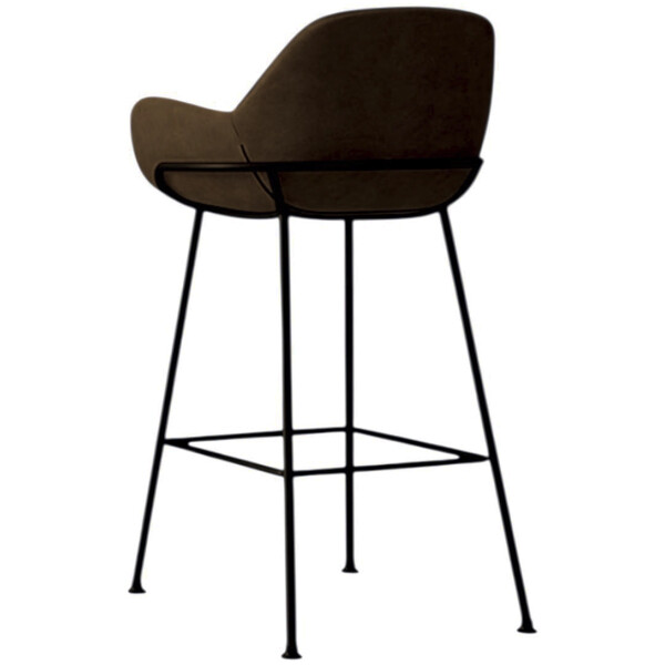 Banco Indy Cocina Moderno Piel Pu Cafe o Gris Patas Metalicas Negras Alto 66cm - Imagen 8