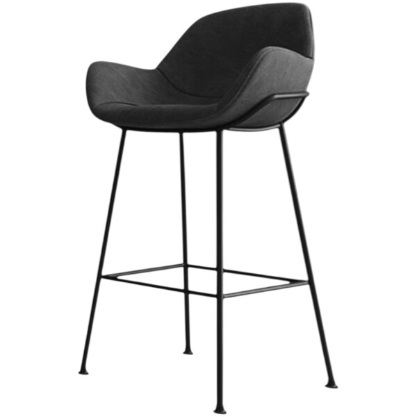 Banco Indy Cocina Moderno Piel Pu Cafe o Gris Patas Metalicas Negras Alto 66cm - Imagen 9