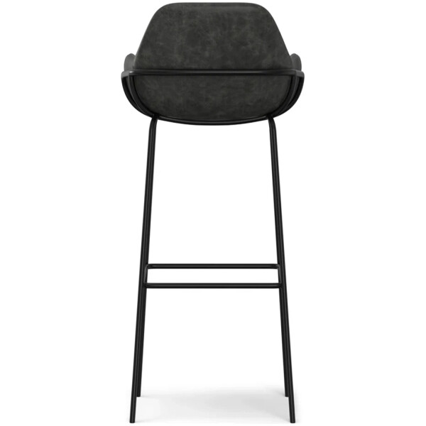 Banco Indy Cocina Moderno Piel Pu Cafe o Gris Patas Metalicas Negras Alto 66cm - Imagen 16