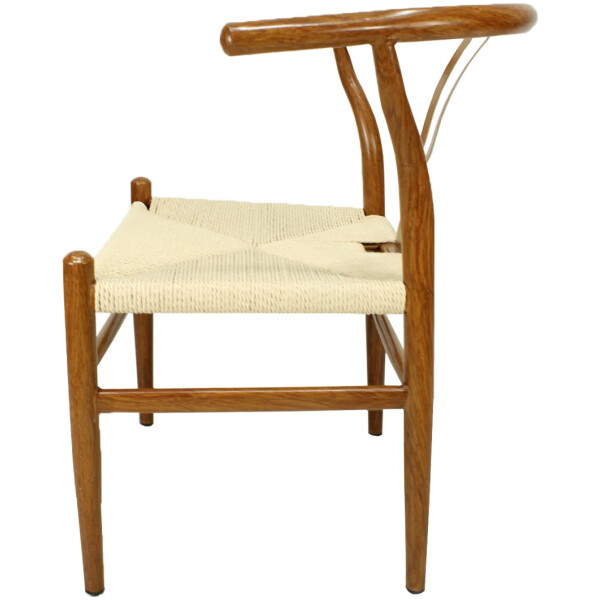Silla Wishbone de Metal con Impresion Madera Calidad Economica Asiento Tejido - Imagen 3