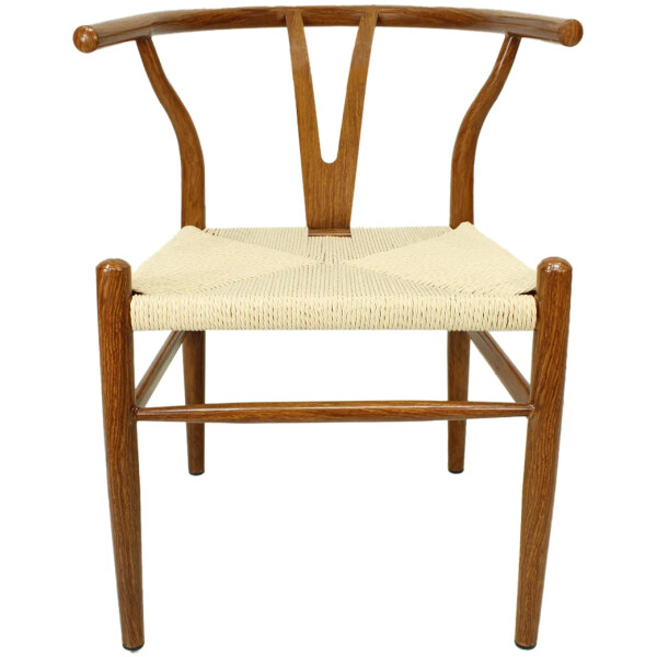 Silla Wishbone de Metal con Impresion Madera Calidad Economica Asiento Tejido - Imagen 5
