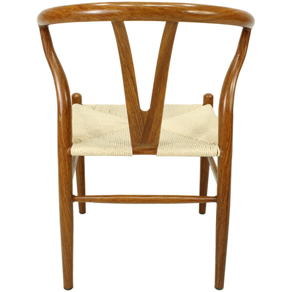 Silla Wishbone de Metal con Impresion Madera Calidad Economica Asiento Tejido - Imagen 4