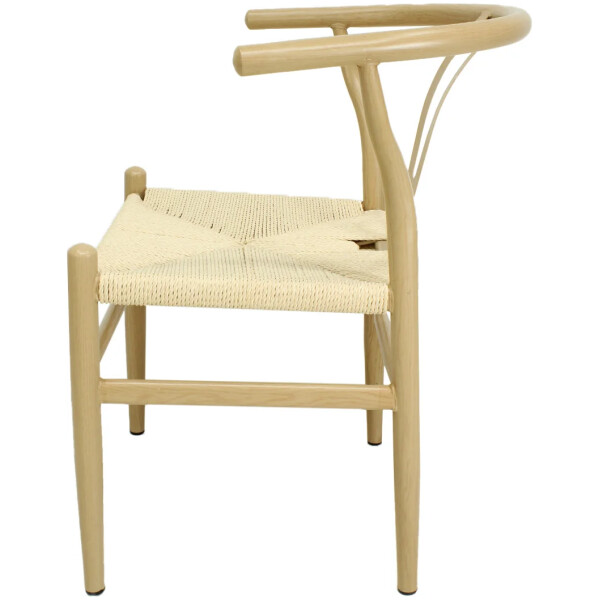Silla Wishbone de Metal con Impresion Madera Calidad Economica Asiento Tejido - Imagen 14