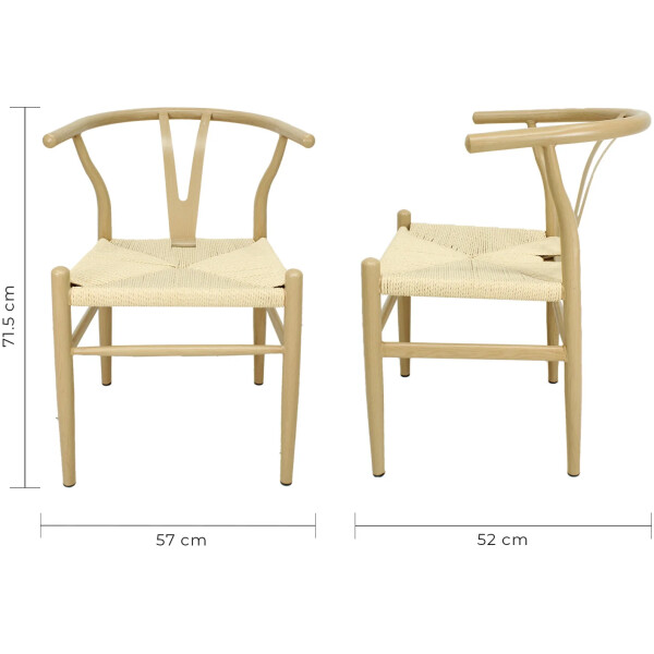 Silla Wishbone de Metal con Impresion Madera Calidad Economica Asiento Tejido - Imagen 18