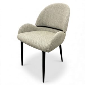 Silla Amsterdam tapizada tela greige moderna unica