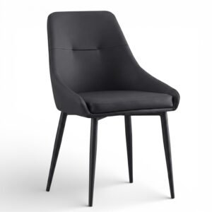 Silla Avenue tapizada en piel PU color negro para comedores modernos