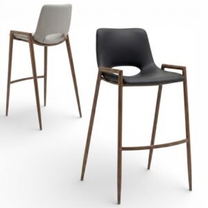 Silla alta minimalista piel sintética resistente para desayunador