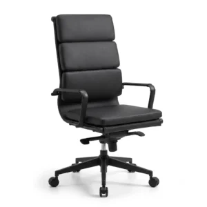 Silla ejecutiva Eames soft pad all black alta para despacho de CEO