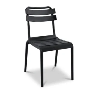 Silla Italia 100% aluminio exterior color negro estilo bistró europeo