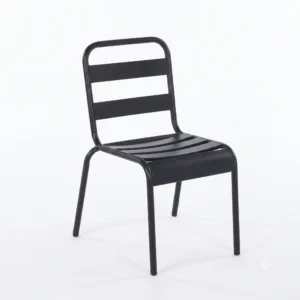 Silla Italia 100% aluminio exterior color negro estilo bistró europeo