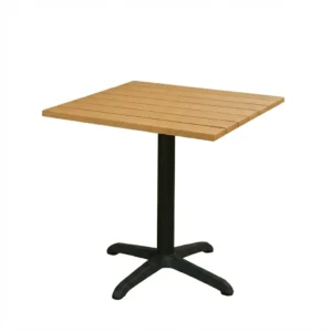 Mesa Rio 80x80 para exteriores imitación madera alto tráfico