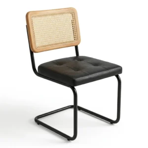 Silla Cesna estilo Marcel Breuer con respaldo de bejuco sintético